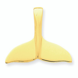 14K Gold Whale Tail Pendant