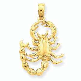 14K Gold Scorpion Pendant