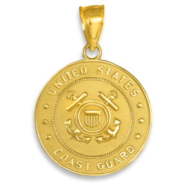 Gold US Coast Guard Coin Pendant