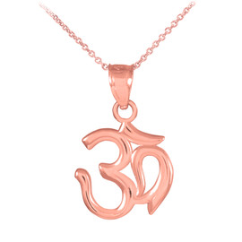 Rose Gold Om/Ohm Pendant Necklace