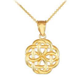 Gold Trinity Knot Charm Pendant Necklace