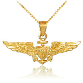 US Naval Aviator Gold Pendant Necklace
