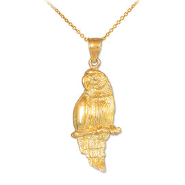 Gold Parrot Pendant Necklace