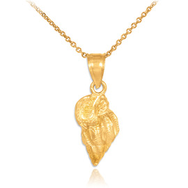 Gold Conch Shell Charm Pendant Necklace