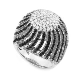 14K White Gold Diamond Pave Cocktail Dome Ring