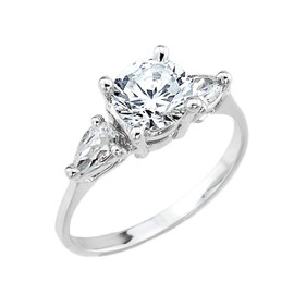 10k Gold Cubic Zirconia Engagement Ring