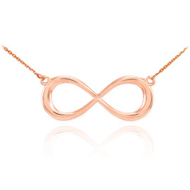 14K Rose Gold Infinity Dainty Necklace