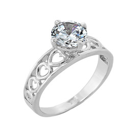 White Gold Cubic Zirconia Engagement Ring