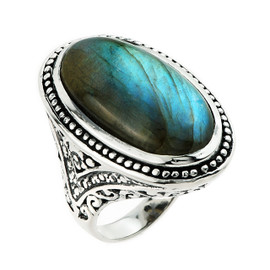 Sterling Silver Labradorite Gemstone Ring