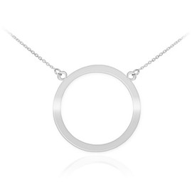 14K White Gold Circle Of Life Karma Necklace