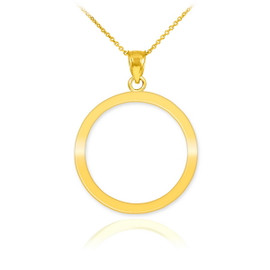 Polished Gold Circle Of Life Karma Pendant Necklace