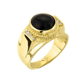 Men's Gold Black Onyx Ring