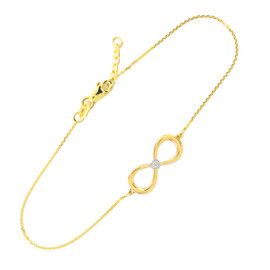 Two-tone gold diamond infinity bracelet
