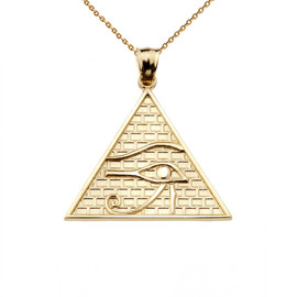 Solid Gold Horus Pendant Necklace (13 steps)