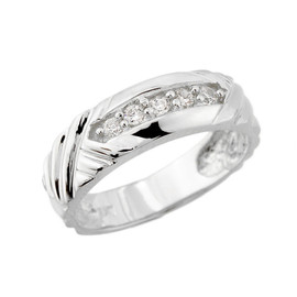 White Gold Ladies Diamond Wedding Band