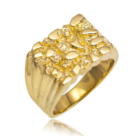 Gold Mens Nugget Ring