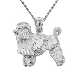 Sterling Silver Diamond Cut Poodle Pendant