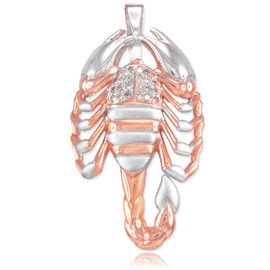 Two-Tone Rose Gold Scorpion CZ Pendant