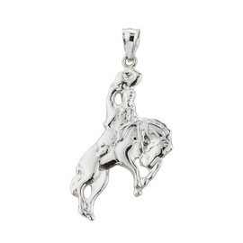 Sterling Silver Cowboy Horse Charm Pendant