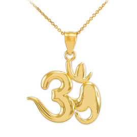 Gold Om Symbol Pendant Necklace