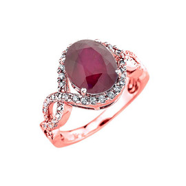 Rose Gold Ruby and Diamond Infinity Engagement Ring