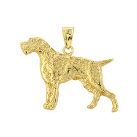 Solid Gold German Pointer Pendant