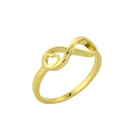 Gold Infinity with Heart Ring