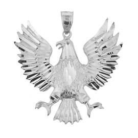 White Gold Polish Eagle Pendant