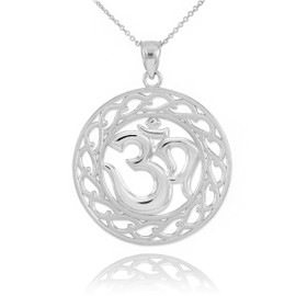 Sterling Silver Om Symbol Pendant Necklace