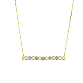 14k Gold Hearts Necklace with Diamonds