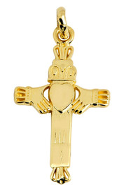 Cross With Claddagh Gold