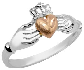 White Gold Irish Claddagh Ring