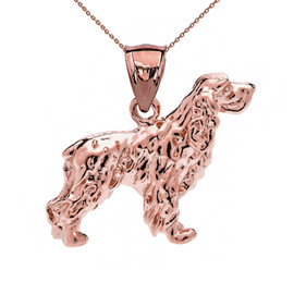 Rose Gold Cocker Spaniel Pendant Necklace