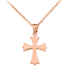 Rose Gold Roman Catholic Pendant Necklace