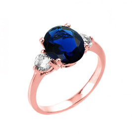Rose Gold (LCS) Sapphire and White Topaz Ring