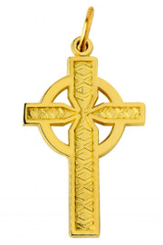 Celtic Cross Yellow Gold Pendant