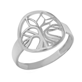 Sterling Silver Tree of Life Circular Filigree Women's Ring