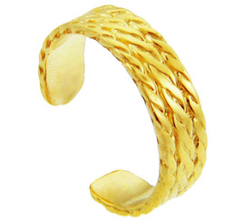 Yellow Gold Milgrain Weave Toe Ring