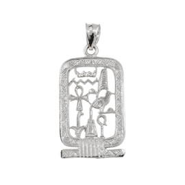 White Gold Open Style Cartouche Pendant