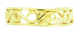 Yellow Gold Wave Toe Ring