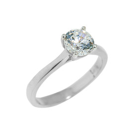 Sterling Silver Engagement CZ Ring