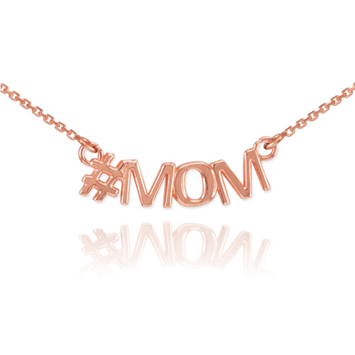 14k Rose Gold #MOM Necklace