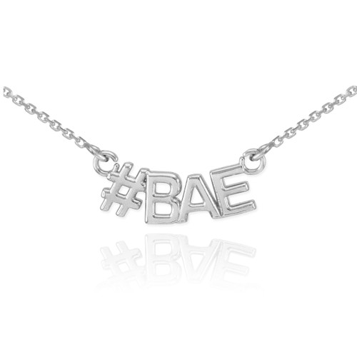 14k White Gold #BAE Necklace