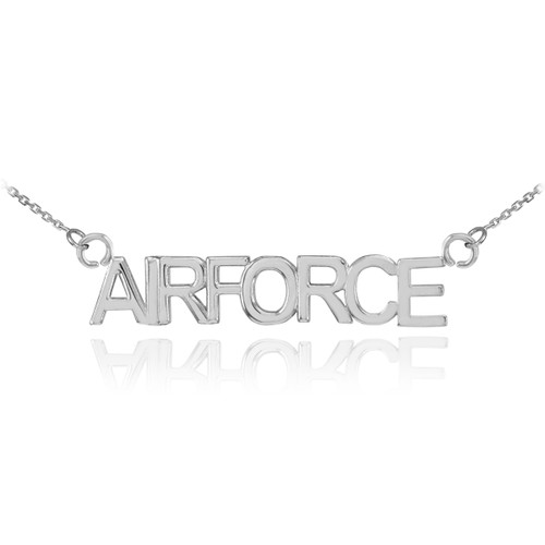 14K White Gold AIRFORCE Necklace