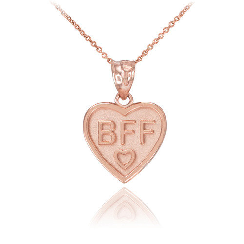 Rose Gold 'BFF' Heart Pendant Necklace