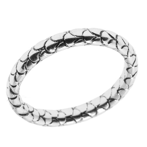 Sterling Silver Snake Skin Textured Band Ring
