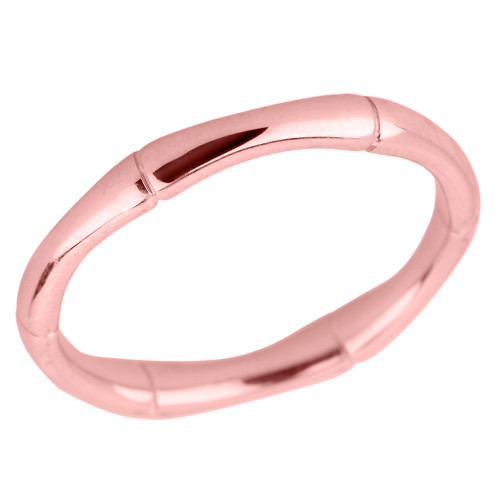 Solid Rose Gold 3 MM Bamboo Band