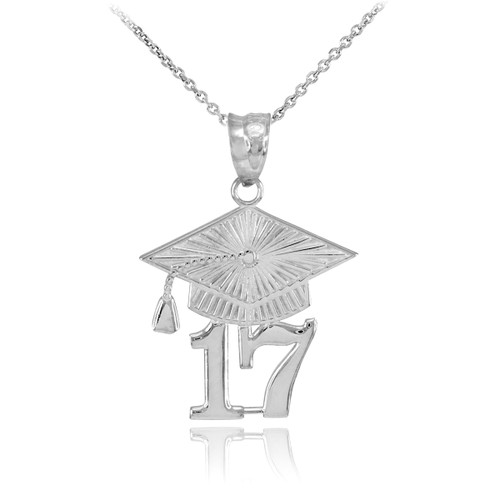 Silver 2017 Class Graduation Pendant Necklace