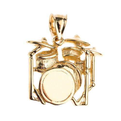 Gold Drum Set Pendant Necklace