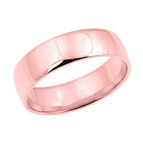 Rose Gold Comfort Fit Classic Wedding Band - 7 MM